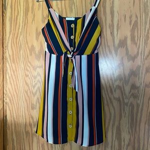 Striped tie dress